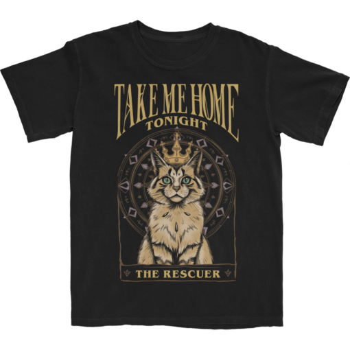 Cat Tarot Card- The Rescuer (Black or Beige)